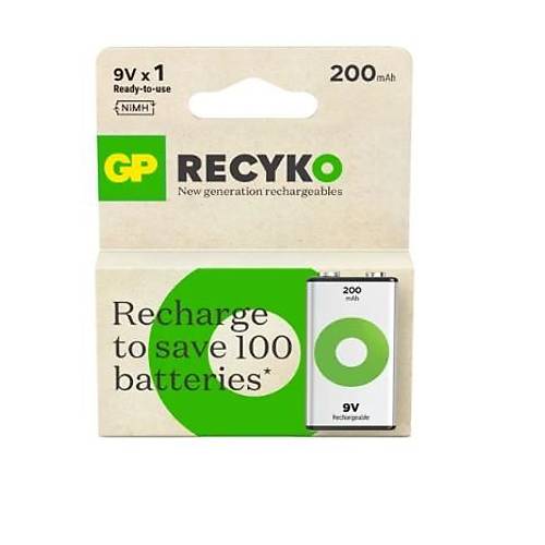 GP Recyko 200 mAh 9V �arjl� Pil
