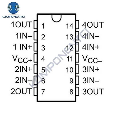 LM348N OpAmp Drt Kanall Amplifikatr Entegresi Dip-14