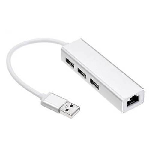 3 Port USB 2.0 �oklay�c� + 100 Mpbs Ethernet USB �evirici RJ45
