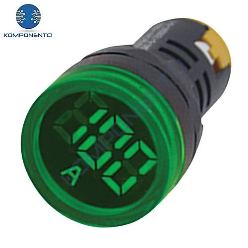 Gwest 22 AS-Y 22mm AD-116 Serisi Ak�m Trafolu Ye�il Ampermetre 0-100A