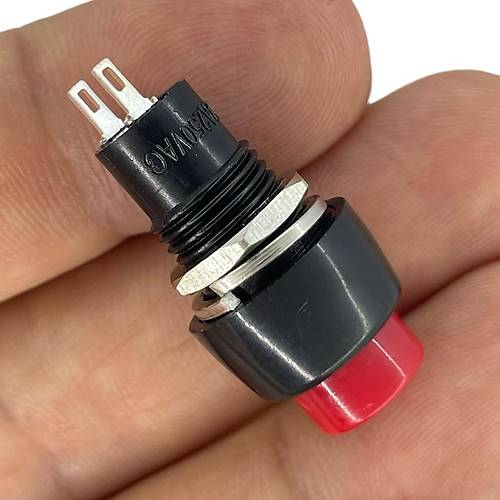 IC-190 K�rm�z� Buton Yuvarlak Plastik Kal�c�l� 10mm