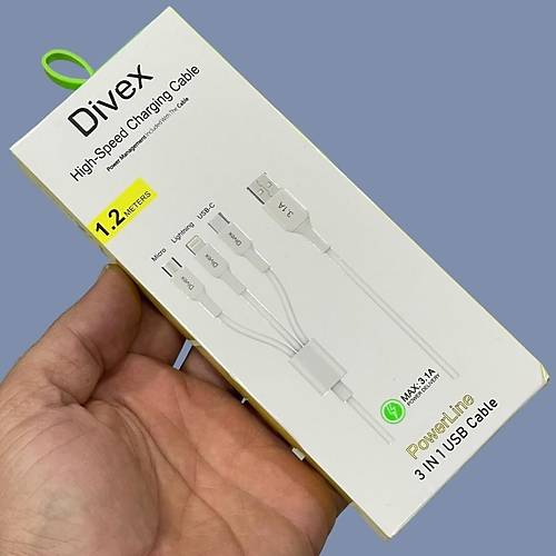 Divex 3.1A 3'ü Bir Arada Hızlı Şarj Data Kablosu