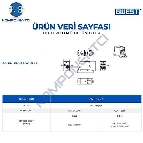 Gwest GW-160A Tek Kutuplu 160A Girili Datc nite