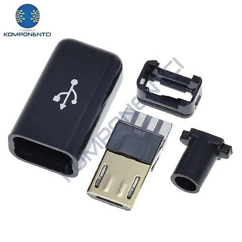 IC-266A-5 Erkek Micro USB Konnektr Seti arj Kablo Soketi 5 Pin