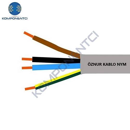 �znur Kablo 4x1,5 mm NYM (Antigron) Gri 1mt
