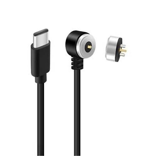 2-Pin 10mm 90C Kablolu Pogo Pin Manyetik Konnekt�r Tak�m� - Type-C Soketli