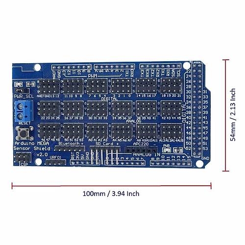 Arduino MEGA 2560 R3 Sensör Shield V2 IO Genişletme