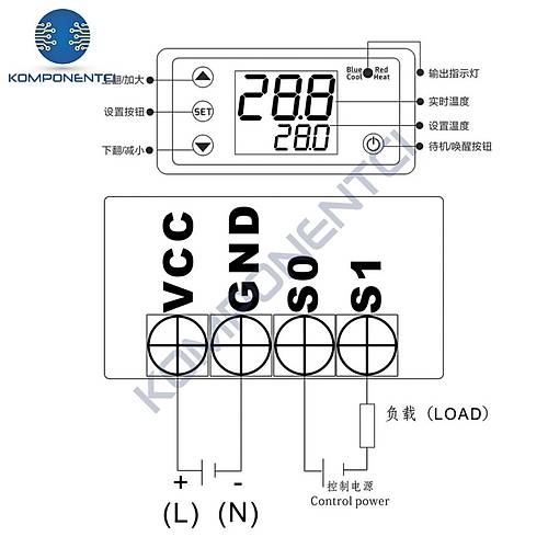 W3231 ZFX-W1608 DC12V Uzaktan Kumandal� Dijital Termostat