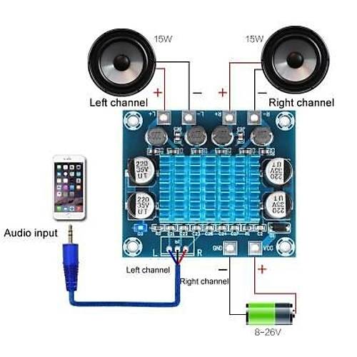 TPA3110 2x15W Stereo �ift Kanal Amfi Devresi XH-A232