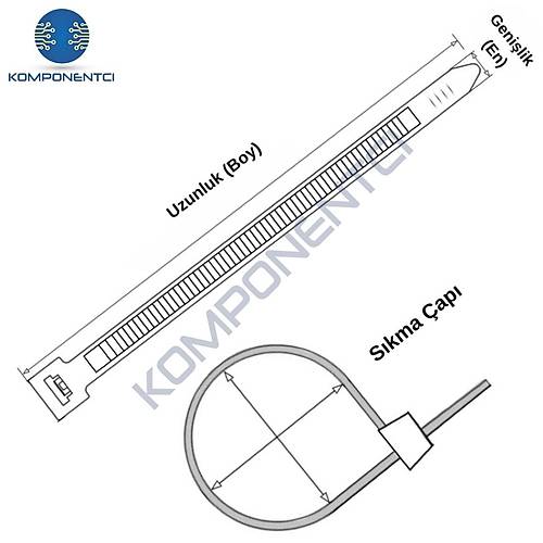GWEST Kablo Ba�� GT�100 M UV�100x2,5mm Ultraviole Siyah (1000 adet)