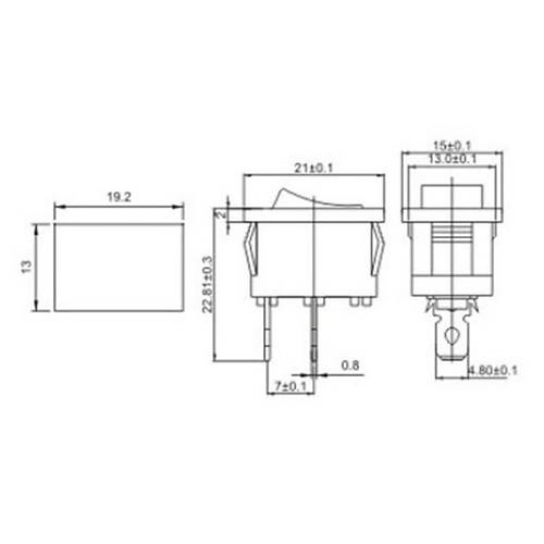 IC-120B Mini I��ks�z Anahtar 2P On-Off Beyaz