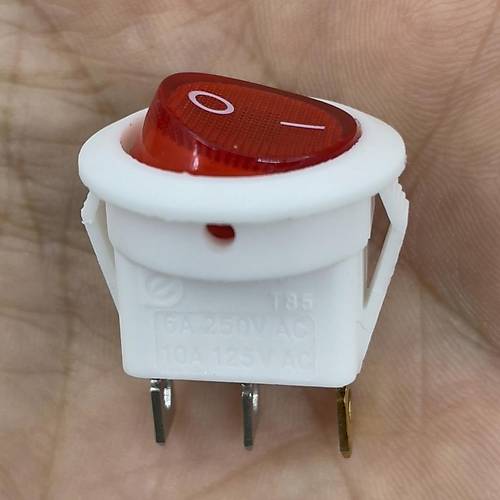 IC-131B Yuvarlak I��kl� Anahtar On-Off 3P Beyaz