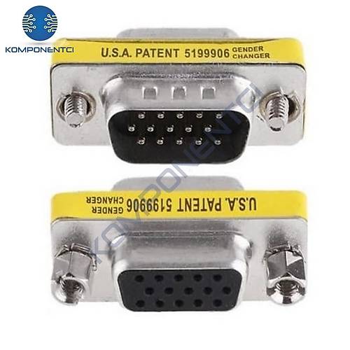 HD15 VGA-VGA Erkek-Dii (M2F) 15 Pin evirici Ara Adaptr
