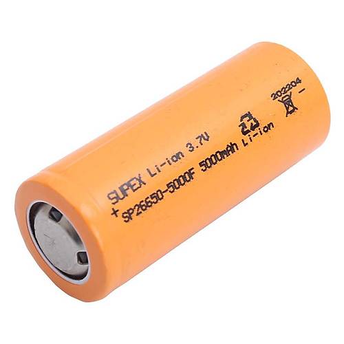 Supex 26650 3.7V 5000mAh Li-ion Pil (Ba�s�z)