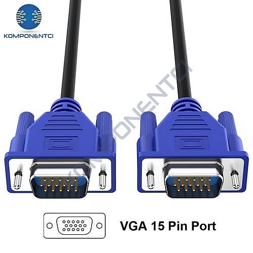 VGA Kablo LCD Monitr ve Projeksiyon Kablosu 1.5m