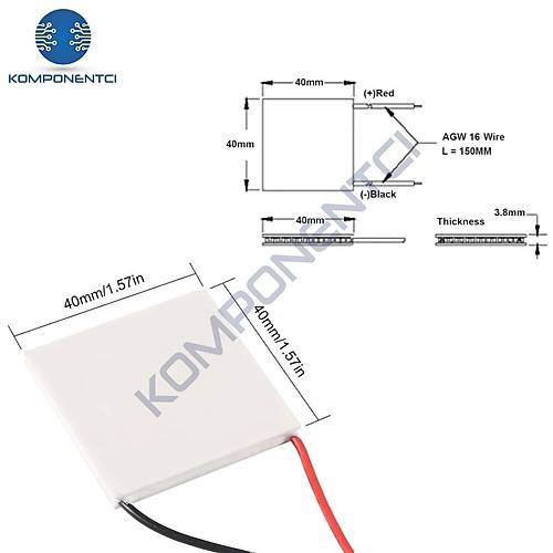 TEC1-12706 Peltier Soutucu 40x40mm 12V 70W