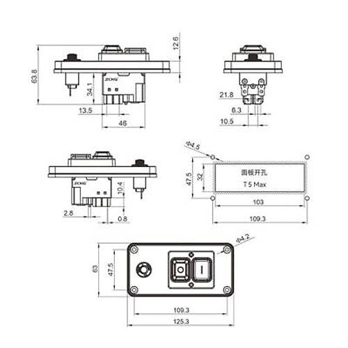 ZCD-02FL 5-Pin Elektromanyetik Switch