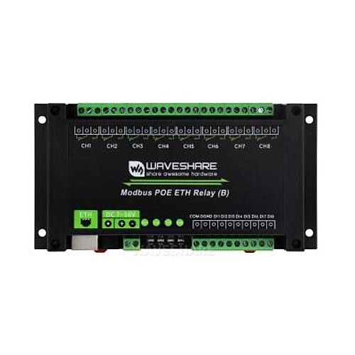 8 Kanall� Ethernet R�le Mod�l� (B) - Modbus RTU/Modbus TCP Protokol�- PoE Ethernet Port