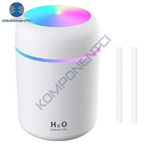 Divex�Renkli Led I��kl� Hava Nemlendirici USB Colorful Humidifier Beyaz H-17