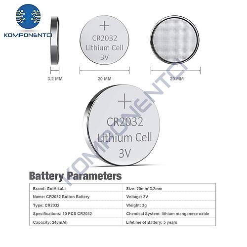 CR2032 3V Lityum Dme Pil 1 Adet Ambalajsz