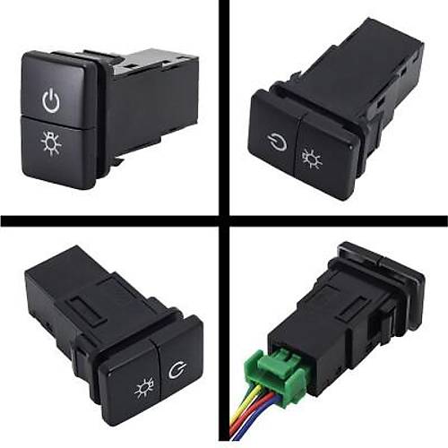 2'li ON-OFF Anahtar Mavi I��kl� 5-Kablolu 12V 3A - Power + Lamba