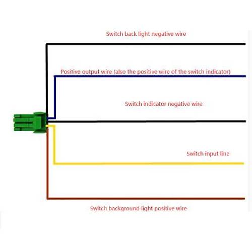 2'li ON-OFF Anahtar Mavi I��kl� 5-Kablolu 12V 3A - Power + Lamba