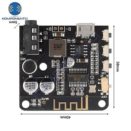 VHM BT5.0 Pro Bluetooth Ses Al�c� Kart� Bluetooth 5.0 Mp3 Mod�l� Pro Mikrofonlu