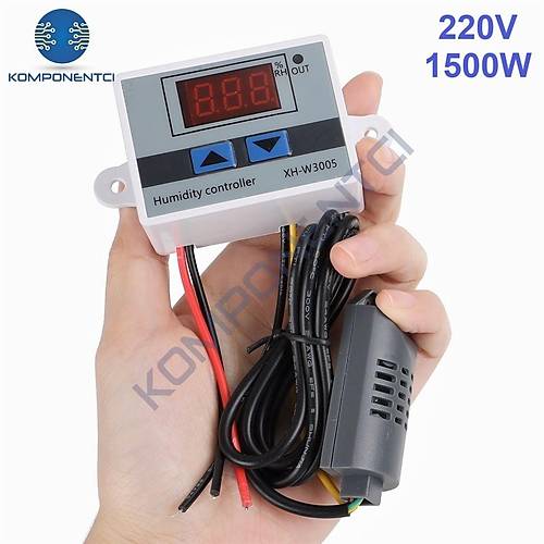 XH-W3005 Dijital Nem Kontrol Cihaz� Kulu�ka Termostat 220V 1500W