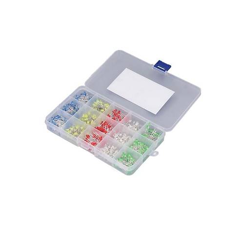 500 Adet 3mm LED Seti (Beyaz, K�rm�z�, Mavi, Ye�il, Sar�) Plastik Kutu ��inde