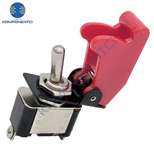 IC-161B Toggle Switch Emniyet Kapa 12mm ap Krmz