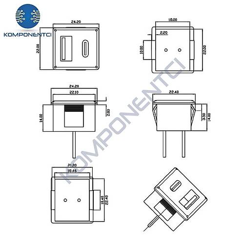 IC-266T-4 Pano Tip Kare Type-C + USB �arj Soketi