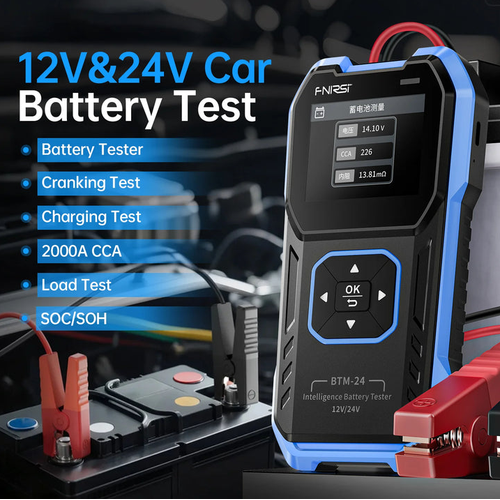 FNIRSI BTM-24 12V/24V Dijital Ak� Test Cihaz� (0-2000 CCA, Mar� ve �arj Testi)