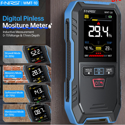 FNIRSI WMT-10 Temass�z End�ktif Ah�ap ve Duvar Nem �l�er 17mm Derinlik