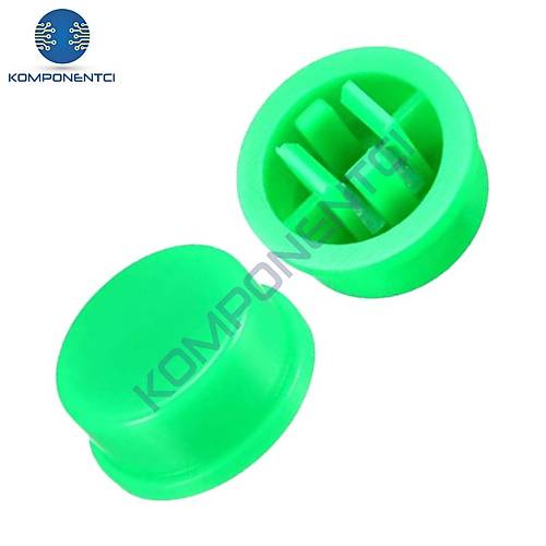 12x12mm Yuvarlak Tact Switch Kapak Push Buton Kapa Yeil