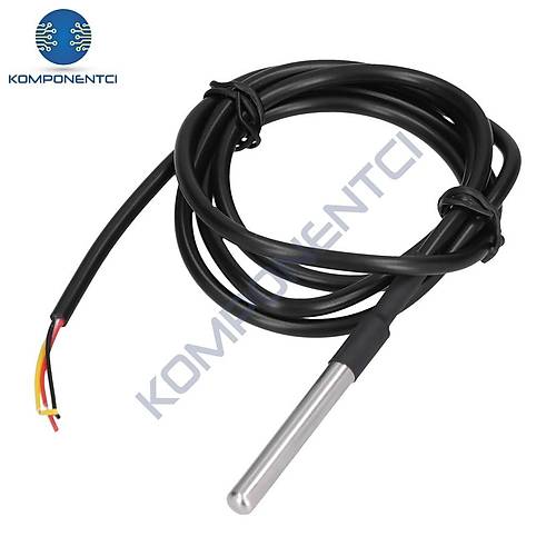 DS18B20 Su Ge�irmez S�cakl�k Sens�r� 5 metre
