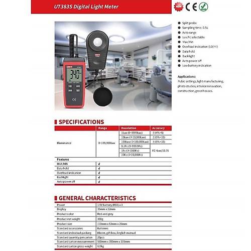 UNI-T UT383S El Tipi Mini L�xmetre I��k �l�er