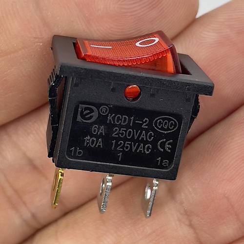 IC-118 Mini Ikl Anahtar 3P Siyah Kasa Krmz Ik