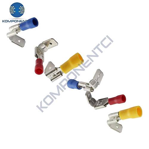 TFDEG - 2862 1.5-2.5mm2 Erkek / Dii Geri Dnl Faston Tip Kablo Ucu Mavi- 100 Adet