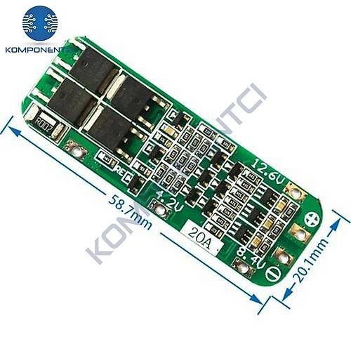 3S 20A BMS LiPo 18650 Pil arj Koruma Devresi