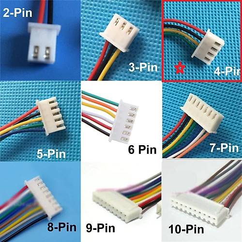 JST-XH 2.54mm 4 Pin 26AWG 20cm Tek Damarl� Di�i Ba�lant� Kablosu
