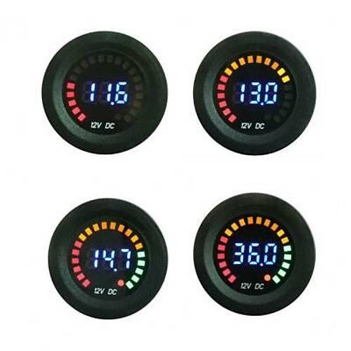 12V Ara� Ak� Kapasite G�stergesi 5-36V Voltmetre