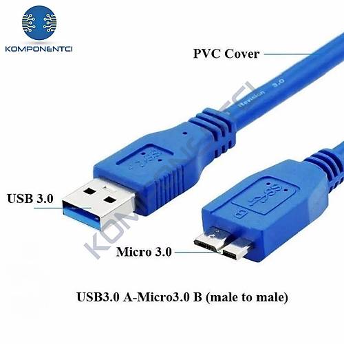 USB3.0 to Micro USB-B Harici Harddisk HDD Data Kablosu 1m