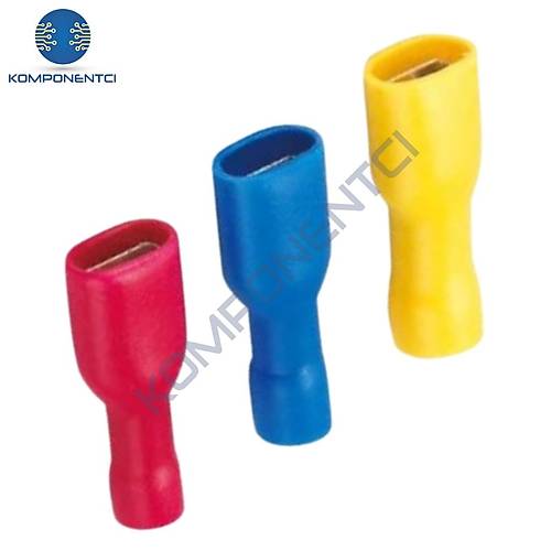 Tam �zoleli Di�i Faston Tip Kablo Ucu GFFD-2488 1.50-2.50mm Mavi 200 Adet