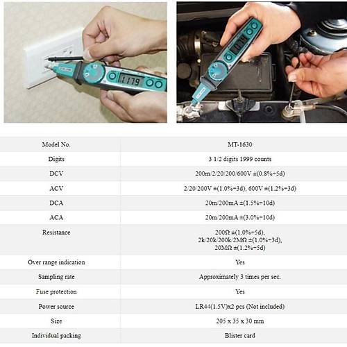 Proskit MT-1630 Kalem Tipi Dijital Multimetre