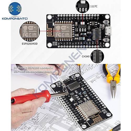 NodeMCU Lolin V3 CH340 Esp8266 Tabanl� Geli�tirme Kart�