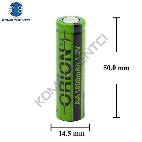 Orion 1.2V Ni-Mh AA 1800mAh arj Edilebilir Kalem Pil