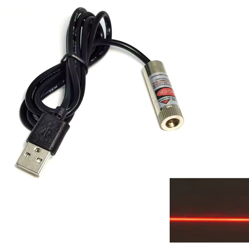 USB Kablolu 650nm �izgi Lazer Mod�l� - 5V 5mW K�rm�z� Lazer