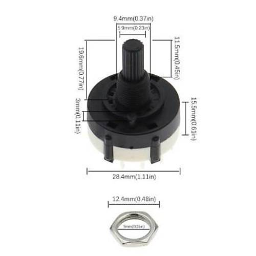 RS26 26mm 12 Konumlu Rotary Switch - Komitatr