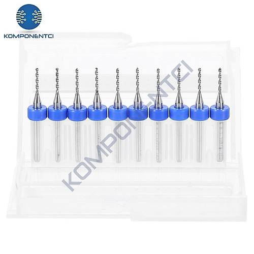 1.1mm PCB Matkap Ucu Seti - 10 Adet (Kutulu)