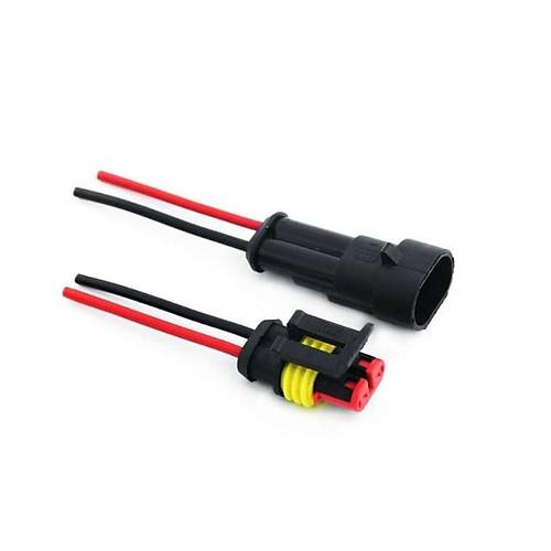 2 Pin Su Ge�irmez Konnekt�r (1 Erkek 1 Di�i)